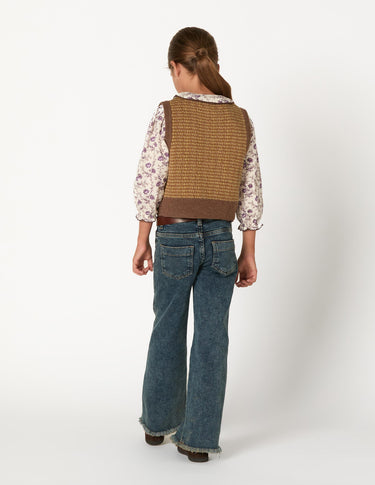 CHALECO PUNTO MIX MARRON