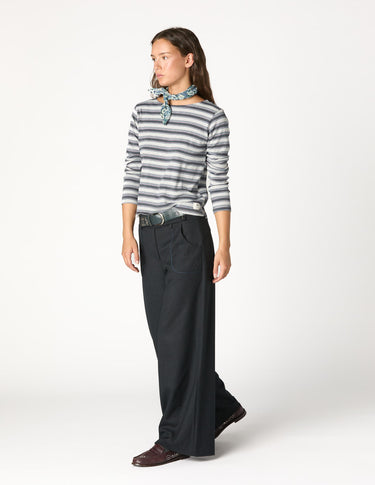 MULTI-STRIPED LONG SLEEVE T-SHIRT