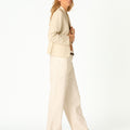 WHITE HIGH-WAIST DENIM PANTS