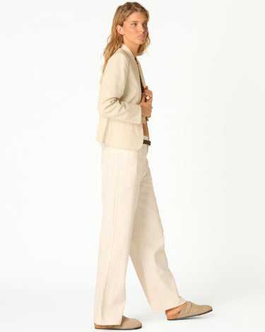 WHITE HIGH-WAIST DENIM PANTS