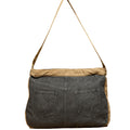ANTHRACITE DENIM BAG WITH CONTRAST STRAP