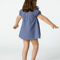 ANILINE BLUE SMOCKED DRESS