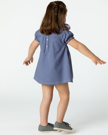 ANILINE BLUE SMOCKED DRESS