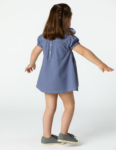 ANILINE BLUE SMOCKED DRESS