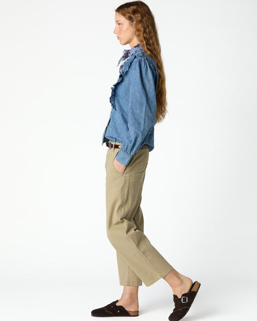 RUFFLE DENIM SHIRT