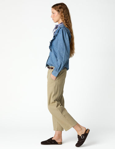 RUFFLE DENIM SHIRT