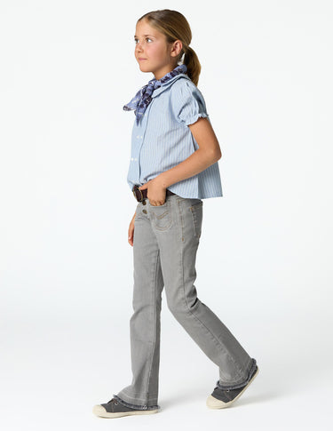 GRAY FLARE JEANS