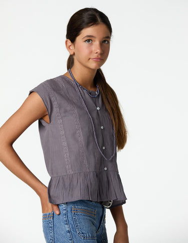 OVERCAST LACE V-NECK SHIRT