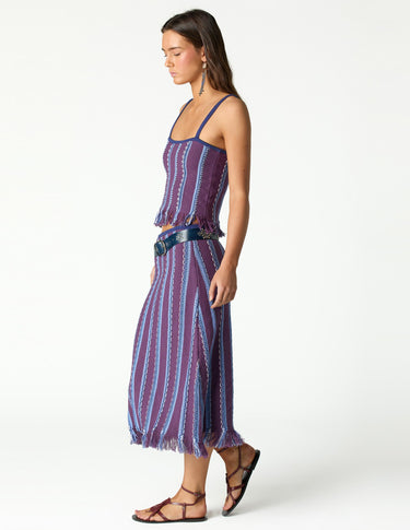 MULTICOLORED FRINGED SKIRT