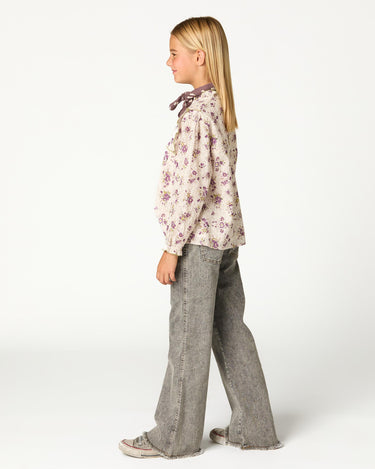 CAMISA CANESU MANGA VOLANTE BOUQUET PLUM