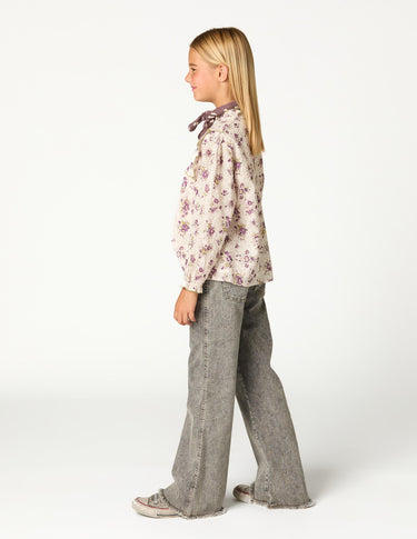 CAMISA CANESU MANGA VOLANTE BOUQUET PLUM