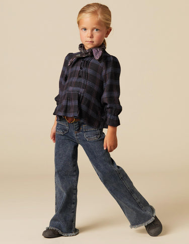 GATHERED PLAID SHIRT