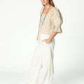 LINEN LACE CAPPUCCINO SHIRT