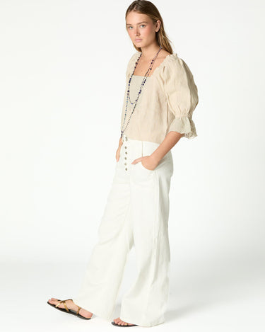 LINEN LACE CAPPUCCINO SHIRT