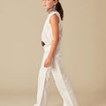Pantalón tapeta bolsillos blanco