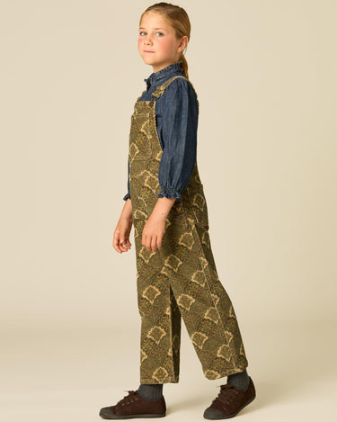 BROWN PRINTED DUNGAREES