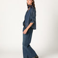 MIDNIGHT STUDDED V-NECK SHIRT