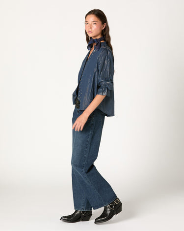 MIDNIGHT STUDDED V-NECK SHIRT