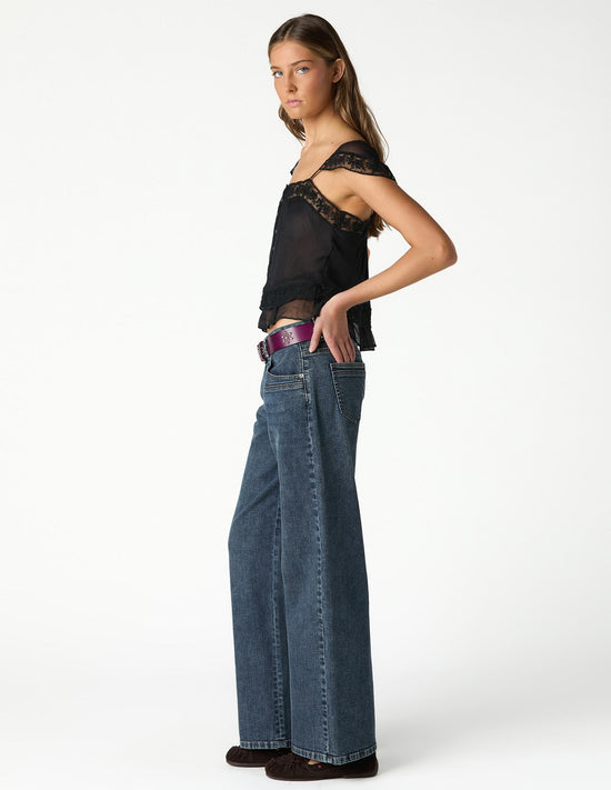 DENIM STUD BELT LOOP BLUE