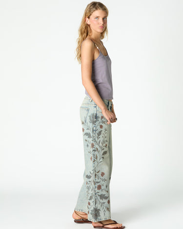 BLUE PRINT DENIM TROUSERS