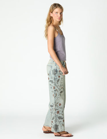 BLUE PRINT DENIM TROUSERS