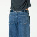 EMBROIDERED BLUE NN TROUSERS