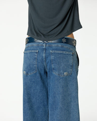 EMBROIDERED BLUE NN TROUSERS