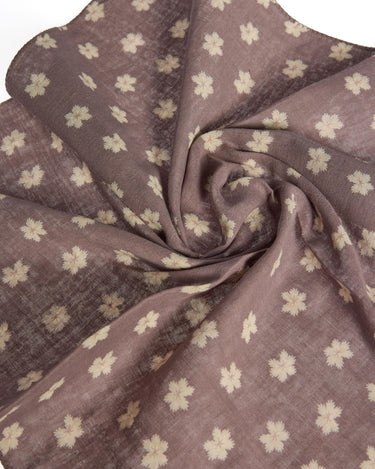 SCARF PRINT LEAF SMOKE