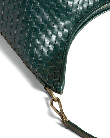 BOLSO TRENZADO PIEL VERDE