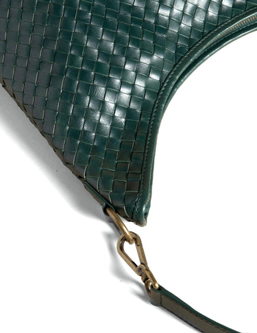 BOLSO TRENZADO PIEL VERDE