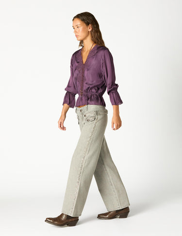 CAMISA ABULLONADA LACE PLUM