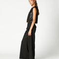 PANTALON CINTURILLA BOTONES RAYA ANTRACITA