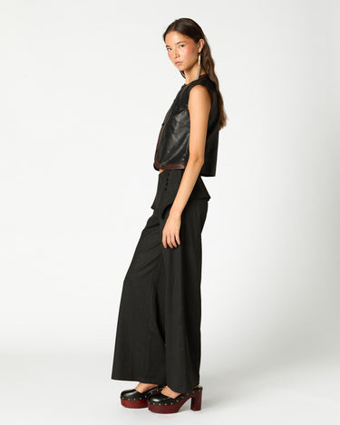 PANTALON CINTURILLA BOTONES RAYA ANTRACITA