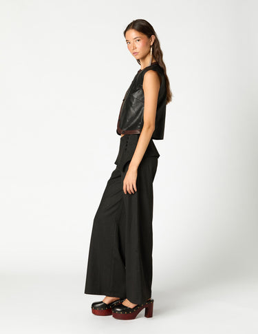 PANTALON CINTURILLA BOTONES RAYA ANTRACITA