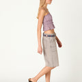 LIGHT GREY DENIM SHORTS