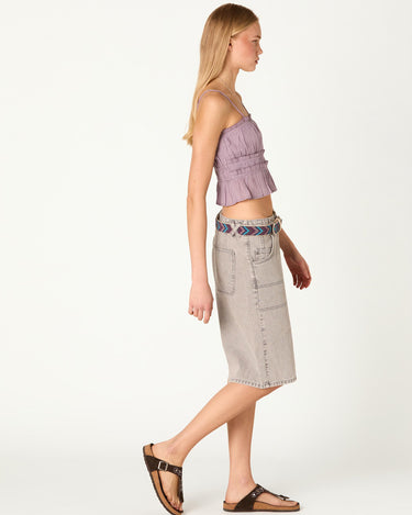LIGHT GREY DENIM SHORTS