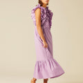 VESTIDO VOLANTES LILA