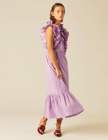 LILAC RUFFLE DRESS