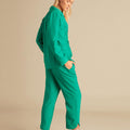 PANTS WITH SIDE SLIT GREEN