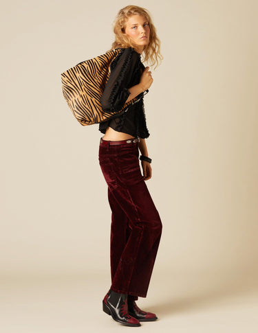 PANTALÓN TERCIOPELO BOLSILLO GRANATE