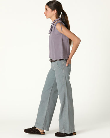 EMBROIDERED "nn" PEBBLE TROUSERS