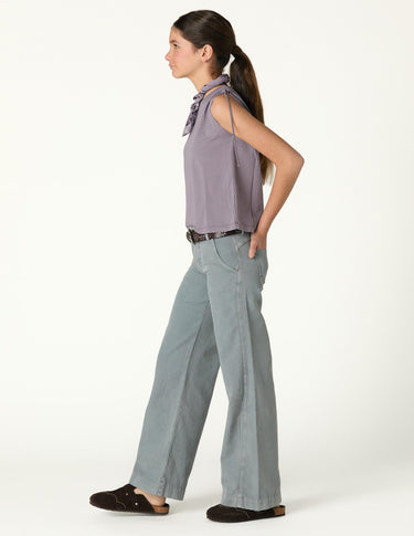 EMBROIDERED "nn" PEBBLE TROUSERS
