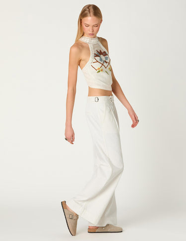 ECLU DENIM BUCKLE TROUSERS