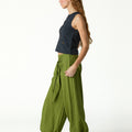 GREEN TIED BAGGY TROUSERS