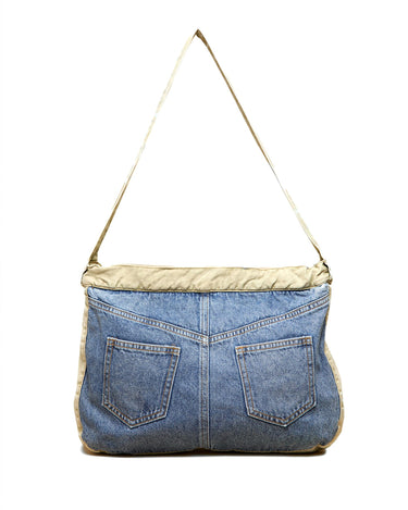 BLUE DENIM BAG CONTRAST STRAP