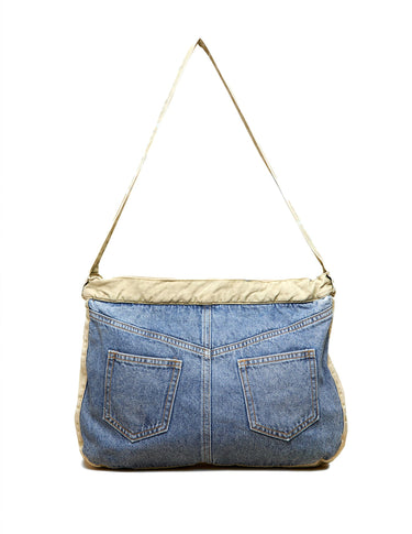 BLUE DENIM BAG CONTRAST STRAP