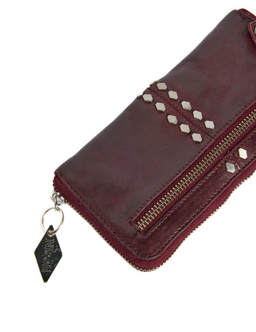 CARTERA TACHAS ROMBO BURGUNDY