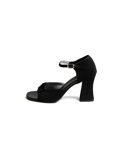 BLACK SUEDE HEEL FLOR
