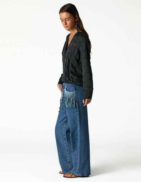 PANTALON FLECOS DENIM AZUL