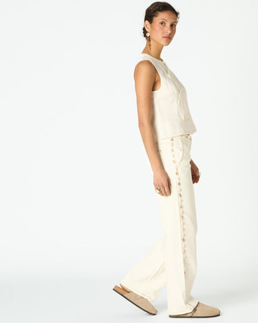 EMBROIDERED LINEN SHIRT ECRU